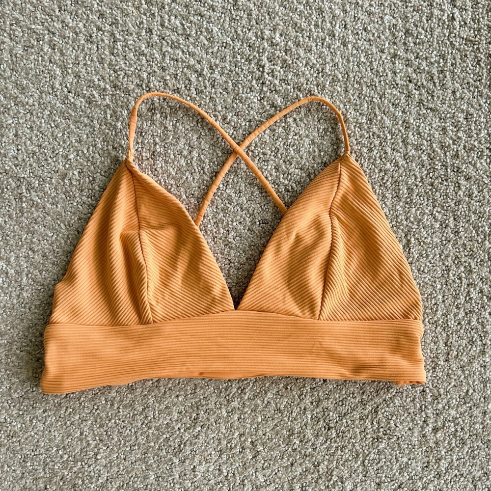 NWOT Orange Ribbed bikini top